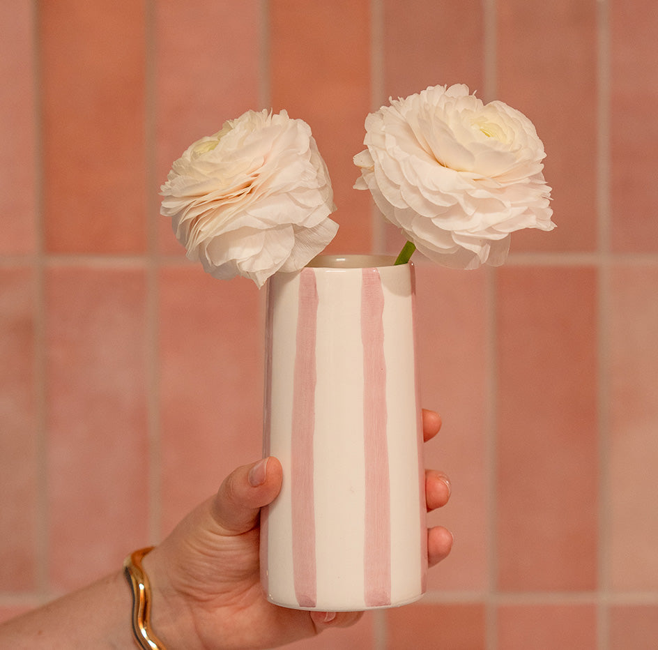 Striped Ceramic Vase